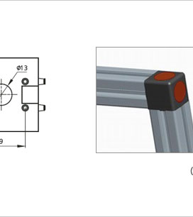鋁型材二向連接件二維圖2 鋁型材二向連接件二維圖2