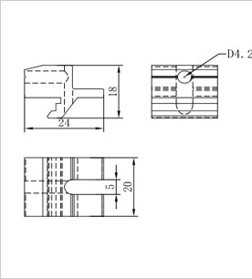 鋁型材網(wǎng)片夾塊二維圖 鋁型材網(wǎng)片夾塊二維圖