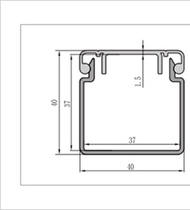 4080鋁合金線槽型材二維圖 4080鋁合金線槽型材二維圖