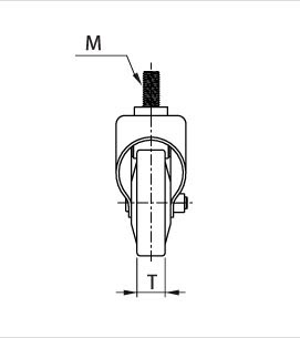 螺桿腳輪正面圖 螺桿腳輪正面圖
